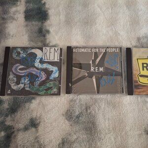 3 Rare REM Autographed Signed CDs, BILL BERRY and Peter Buck